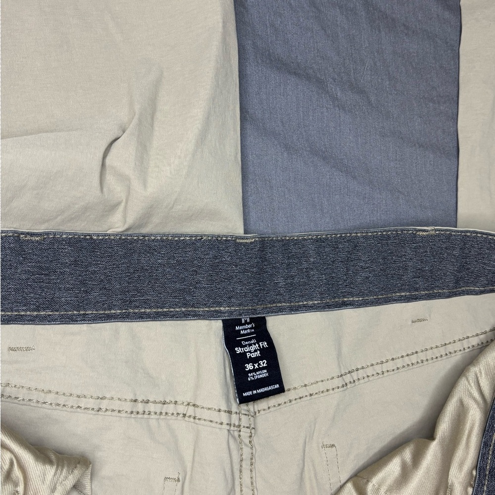 Men's Slim Straight Pants in Light Beige - Picture 3 of 3